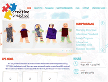 Tablet Screenshot of creativepreschool.ca